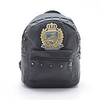 Рюкзак чорний з емблемою кожзам 99709