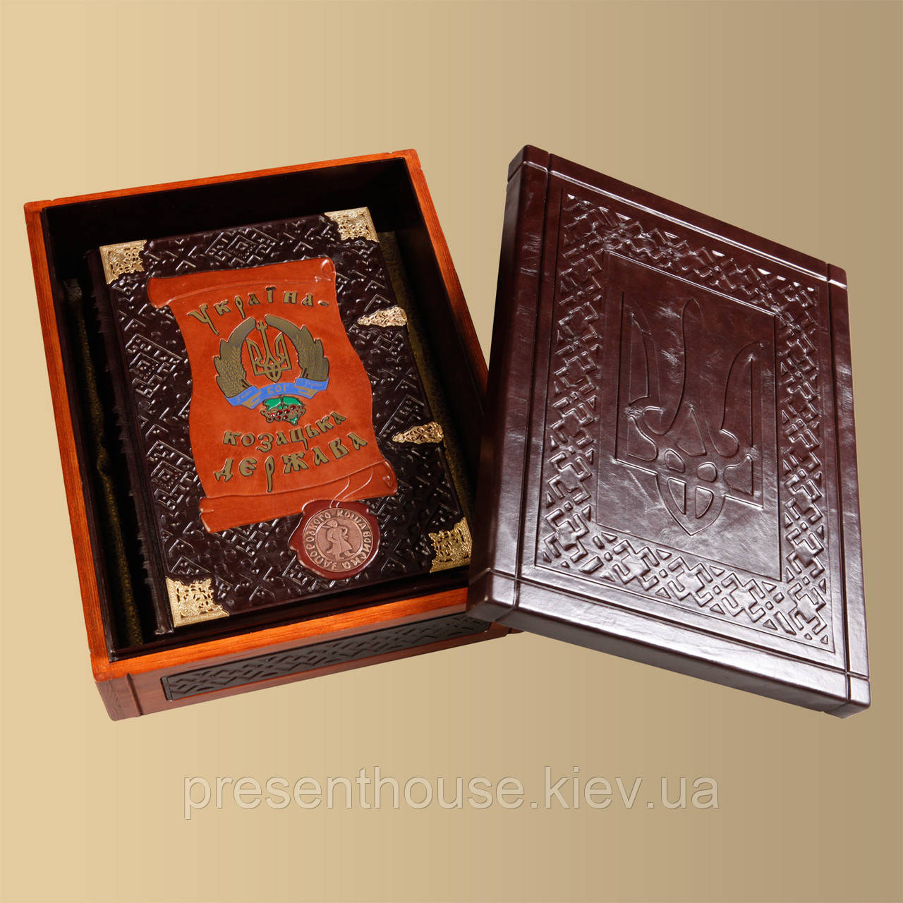 Книга в шкіряній палітурці Україна - Козацька держава, фото 1