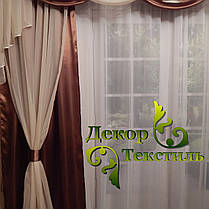 Комплект штор "Посейдон" + Ламбрекен + тюль (Коричневий), фото 4