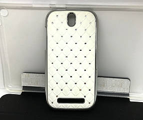 Чохол для HTC Desire SV, T326e накладка Kamni білий зі стразами