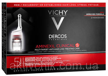 Комплексне засіб проти випадіння волосся для чоловіків Vichy Dercos Aminexil Clinical, фото 1