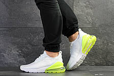 Чоловічі літні кросівки Nike Air Max 270,білі з салатовим, фото 3