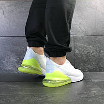 Чоловічі літні кросівки Nike Air Max 270,білі з салатовим, фото 2