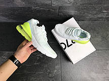 Чоловічі літні кросівки Nike Air Max 270,білі з салатовим, фото 3