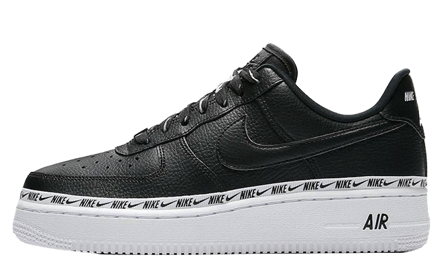 Чоловічі кросівки Nike Air Force 1 Ribbon Pack 'Black' (Premium-class) чорні