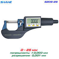 SHAHE 5205-25 цифровой микрометр 0-25 мм, разрешение: 0,001мм
