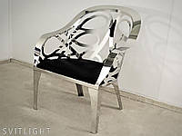Кресло+подушка в подарок! Сиденье изготовлено из полированной нержавеющей стали в серебре FC28 Сиденье