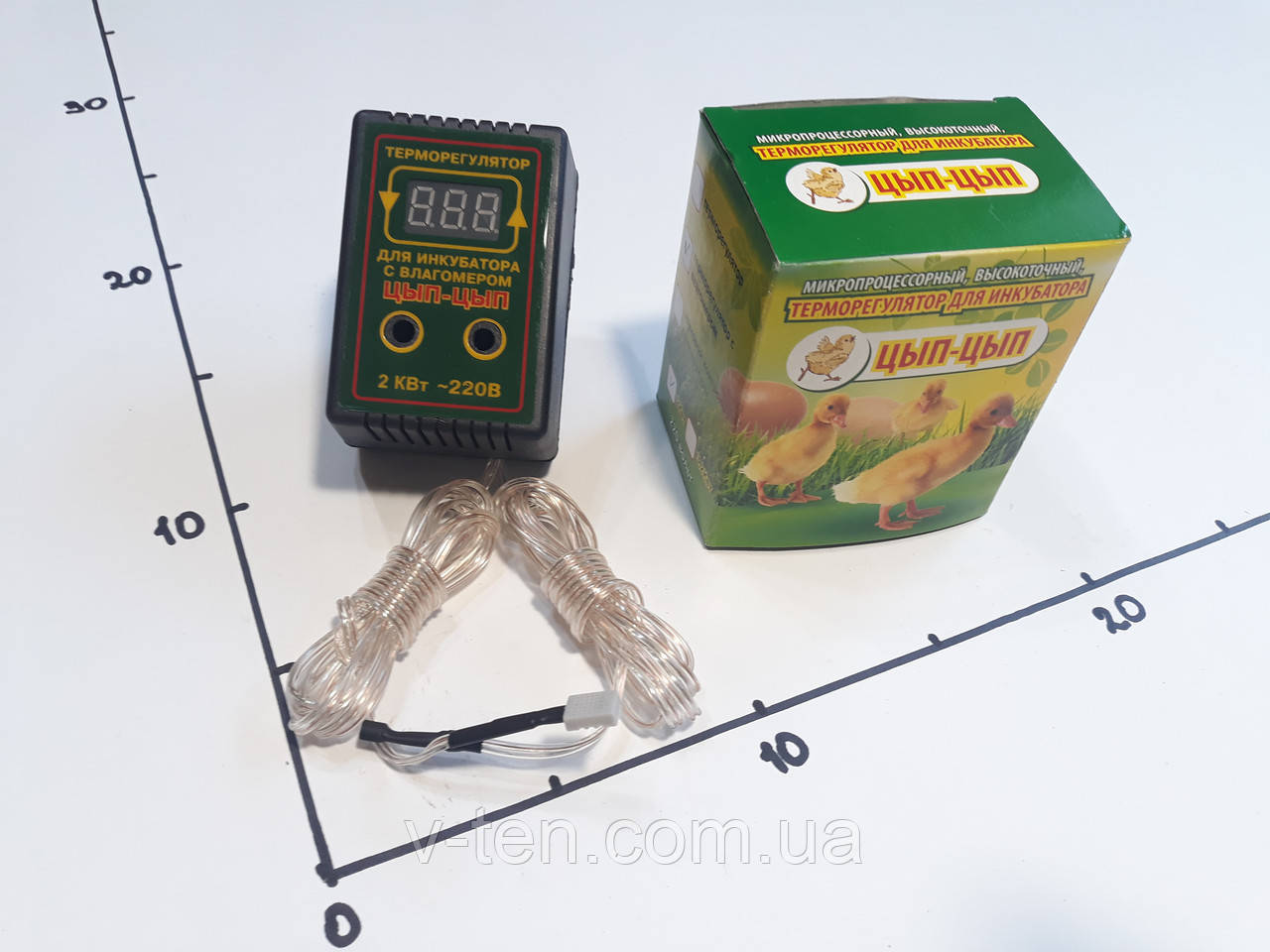 Терморегулятор от +15 до +40°С /10А  цифровой с влагомером для инкубатора ЦЫП-ЦЫП
