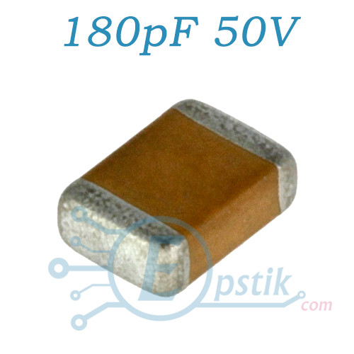 Конденсатор 180pF 50V, ±10%, NP0, 0805
