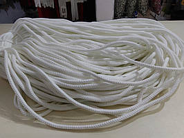 Шнур для одягу з наповнювачем 5мм колір білий (уп 100м) 000Ф