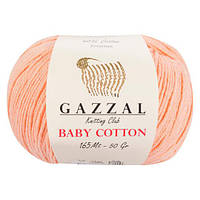 Пряжа из хлопка Gazzal Baby cotton 3412 персик (Газзал Беби Коттон)