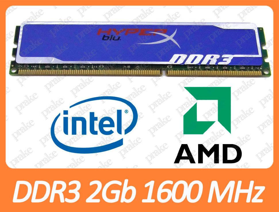 DDR3 2GB 1600 MHz (PC3-12800) CL9 Kingston HyperX Blu KHX1600C9AD3B1/2G
