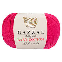 Пряжа з бавовни Gazzal Baby cotton 3415 цикламен (Газзал Бебі Котон)