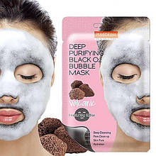 Бульбашкова маска з вулканічної глиною PUREDERM Deep Purifying Black O2 Bubble Mask Volcanic