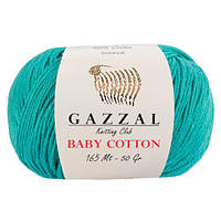 Пряжа з бавовни Gazzal Baby cotton 3426 смарагд (Газзал Бебі Котон)