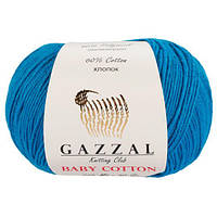 Пряжа из хлопка Gazzal Baby cotton 3428 темная бирюза (Газзал Беби Коттон)