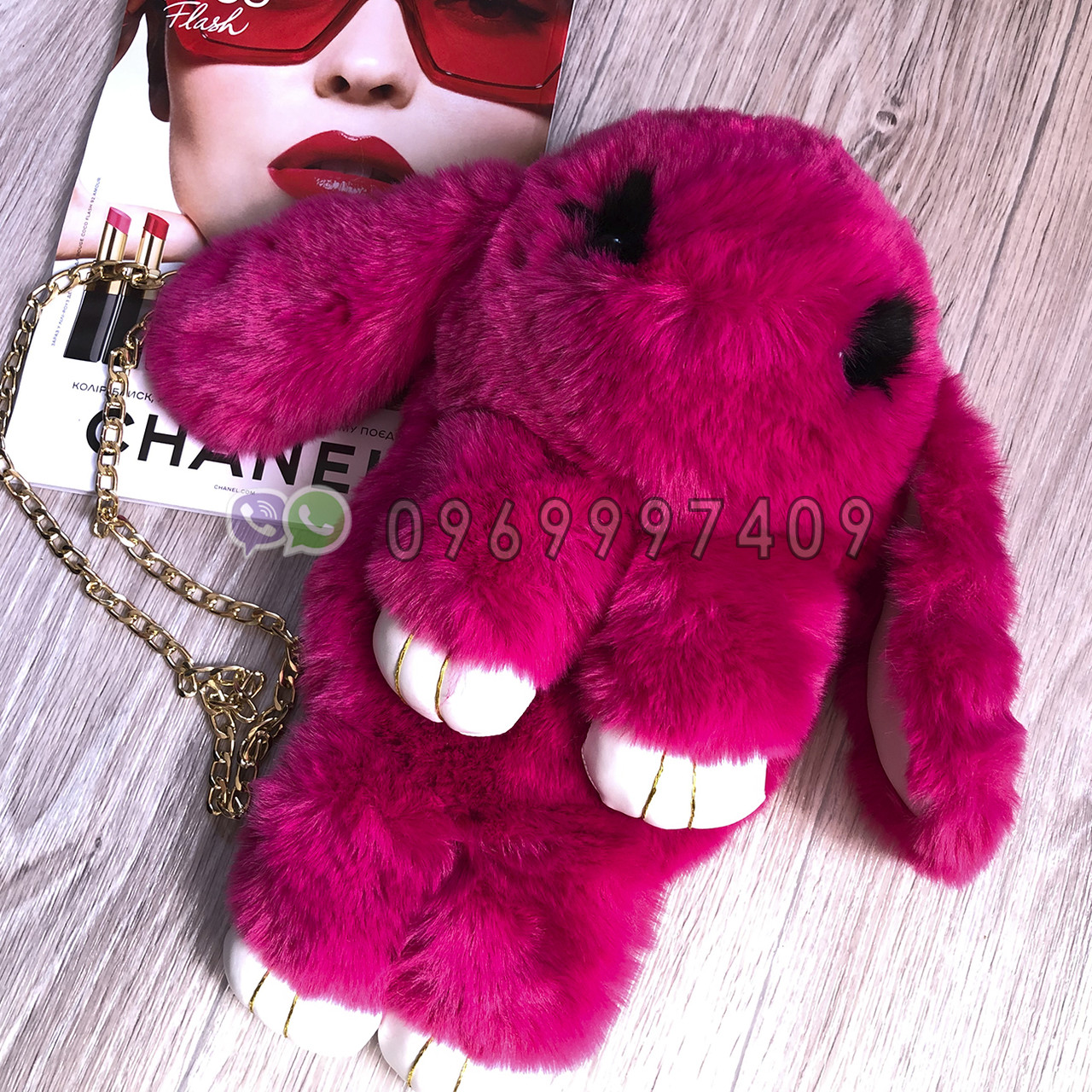 🐰 Сумка-Рюкзак 🐰 малина хутряний💕 Кролик "Rex Fendi" (зайчик, зайчик) як іграшка