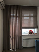 Римская штора коричневая