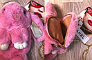 🐰 Сумка-Рюкзак 🐰 рожевий хутряний💕  Кролик "Rex Fendi" (зайчик, зайчик) як іграшка, фото 2