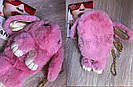 🐰 Сумка-Рюкзак 🐰 рожевий хутряний💕  Кролик "Rex Fendi" (зайчик, зайчик) як іграшка, фото 3