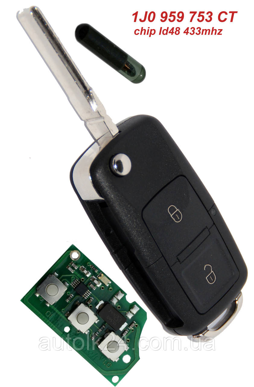 Викидний ключ для VOLKSWAGEN 1J0 959 753 CT\AG 433Mhz