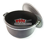 Казан (котелок) чавунний похідний 6 л з алюмінієвою кришкою, дужкою та триногою БІОЛ.0706АК-3, фото 4