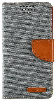 Чохол книжка універсальна 5.0" Goospery Canvas Diary Сіра