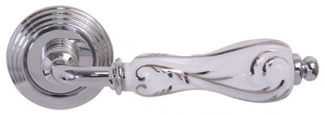 Ручка Fimet 148-231C Lady F21 нікель/слон кістка срібна смужка