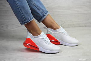 Весняні жіночі кросівки Nike Air Max 270,сітка,білі з помаранчевим, фото 2
