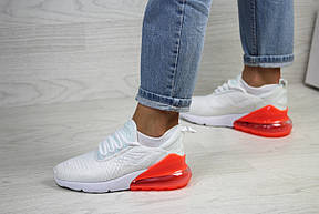 Весняні жіночі кросівки Nike Air Max 270,сітка,білі з помаранчевим, фото 2