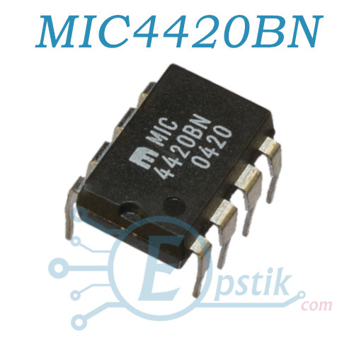 MIC4420BN, драйвер mosfet транзизора, низького боку, DIP8