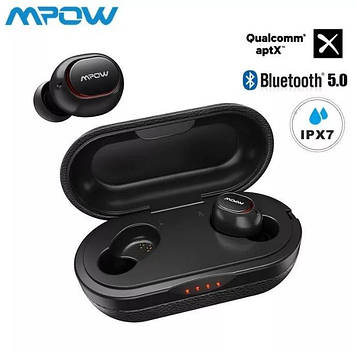 TWS Bluetooth гарнітура MPOW T5 M5 (BH322B), APTX Ipx7 Bt 5.0 бездротові навушники