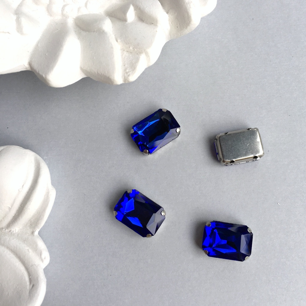 Кристаллы Прямоугольник 10х14 мм в цапах. Цвет: Royalblue (Королевский синий)