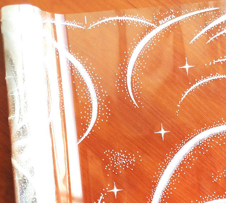 Плівка прозора з малюнком В'юга біла 60 см 400 г, фото 1