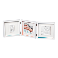 Baby Art - Тройная рамочка Белая с полосками и отпечатками