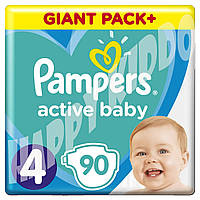 Подгузники Pampers Active Baby Dry GIANT PACK+ 4 (8-14кг) 90шт.