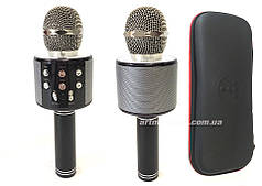 Безпровідний мікрофон караоке WSTER 858 (чорний) + чохол + ПОДАРУНОК