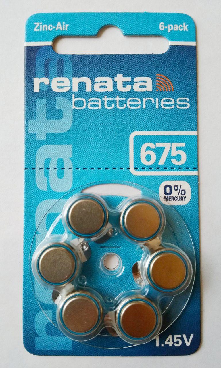 Батарейка Renata ZA675 (уп.6 шт)