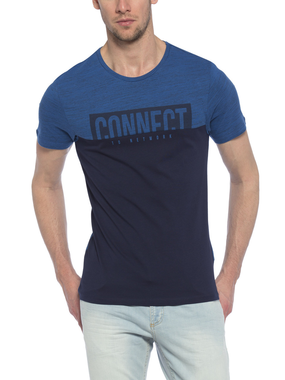 Синя чоловіча футболка Lc Waikiki / Лз Вайкікі з написом Connect to network, фото 1