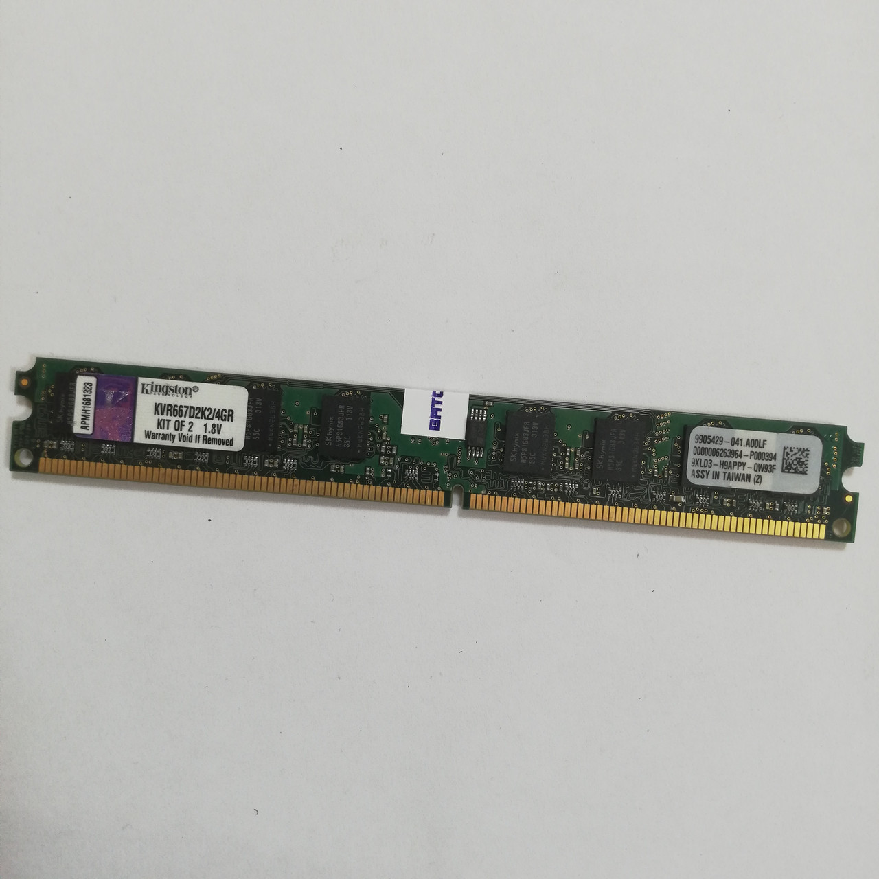Оперативна пам'ять Kingston Low Profile DDR2 2Gb 667MHz PC2 5300U 2R8 CL5 Б/В MIX, фото 1