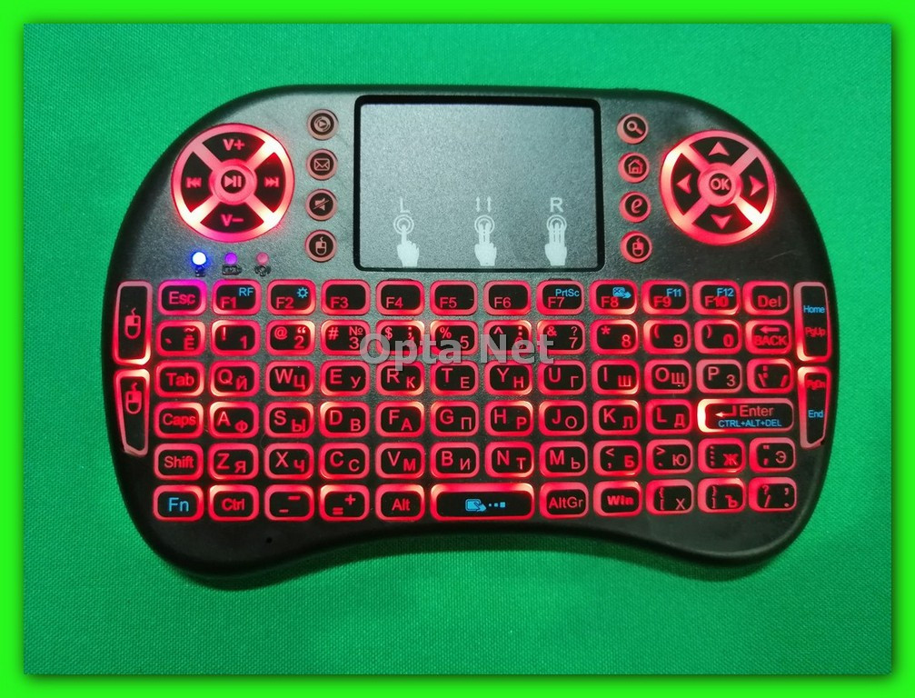 Bluetooth-клавіатура з тачпадом RT-MWK08 RED LED підсвічування, фото 1