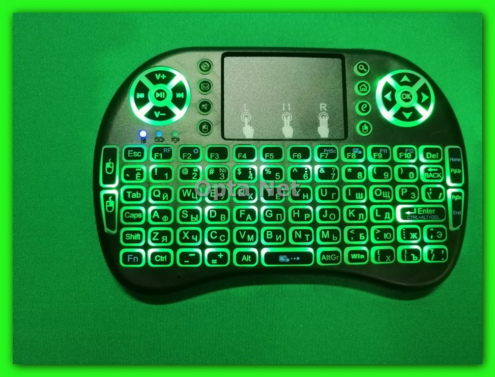 Bluetooth клавіатура з мишкою RT-MWK0 green LED підсвічування