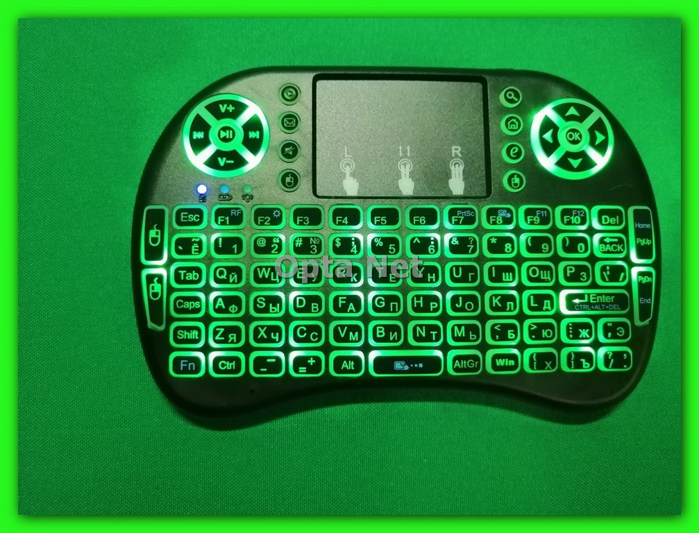 Bluetooth клавіатура з мишкою RT-MWK0 green LED підсвічування, фото 1