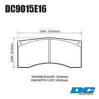 Колодки тормозные DC9015E16 DC Brakes RT.2 Alcon, Wilwood, Brembo, JBT FB4P1