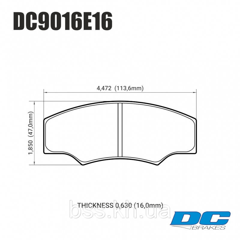 Колодки гальмівні DC9016E16 DC Brakes RT.2 16mm ALCON H type; AP RACING; HPB тип 5; PROMA 4 порш