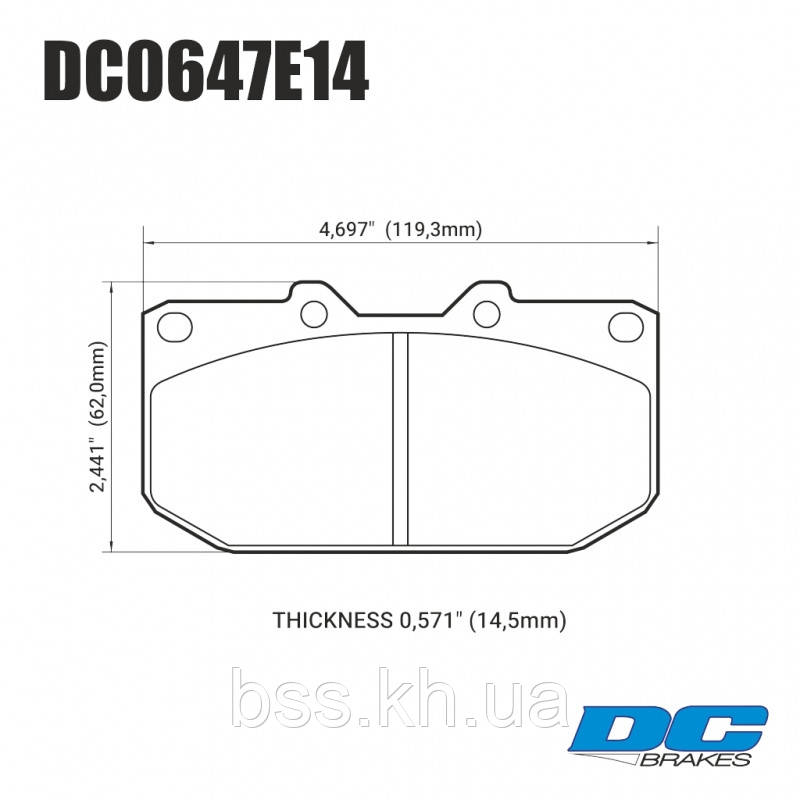 Колодки гальмівні передні DC0647E14 DC Brakes RT.2 SUBARU Impreza WRX; Nissan 300ZX; HPB тип 1;