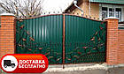 Ковані розпашні ворота з профнастілом, фото 5