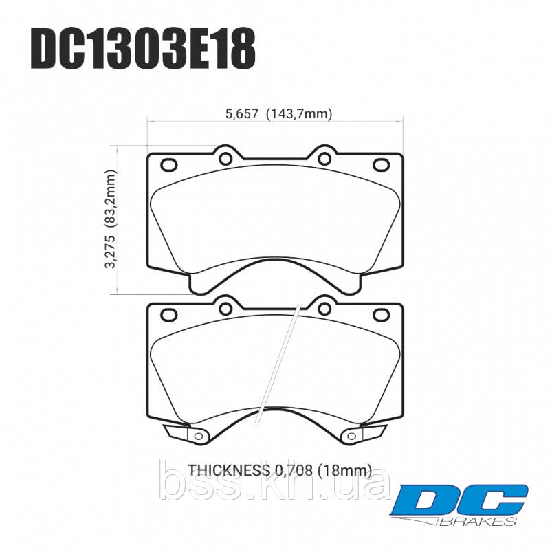 Колодки гальмівні передні DC1303E18 DC Brakes RT.2 LEXUS LX570, LX450D, TOYOTA LC200 Tundra