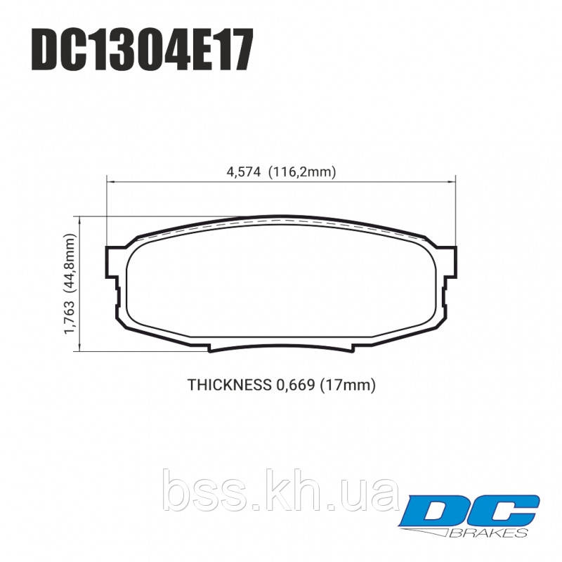 Колодки гальмівні задні DC1304E17 DC Brakes RT.2 LEXUS LX570, LX450D, TOYOTA LC200 Tundra