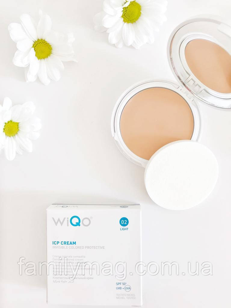Крем-пудра SPF50+  WiQo ICP Cream-Invisible Colored Protective SPF-50 10,5 ml LIGHT №02